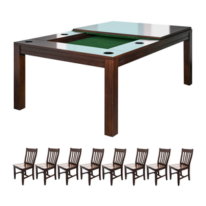 Signature Banquet Game Table + 8 x Mahogany Chairs