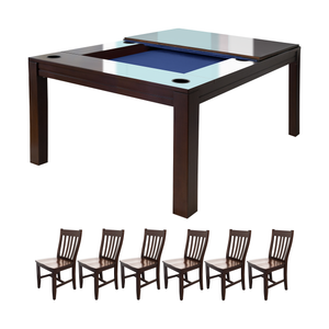 Signature Dining Game Table + 6 Mahogany Chairs