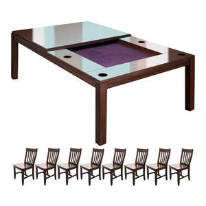 Signature Tablezilla Game Table + 8 Mahogany Chairs